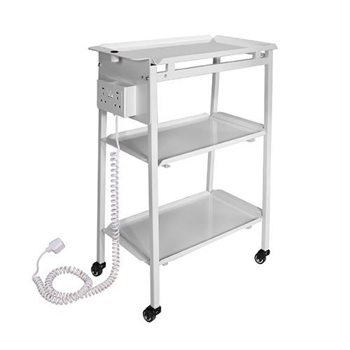 Ferran Standard 3-shelf Metal Trolley Cart (White) Steel Massage Part Trolley