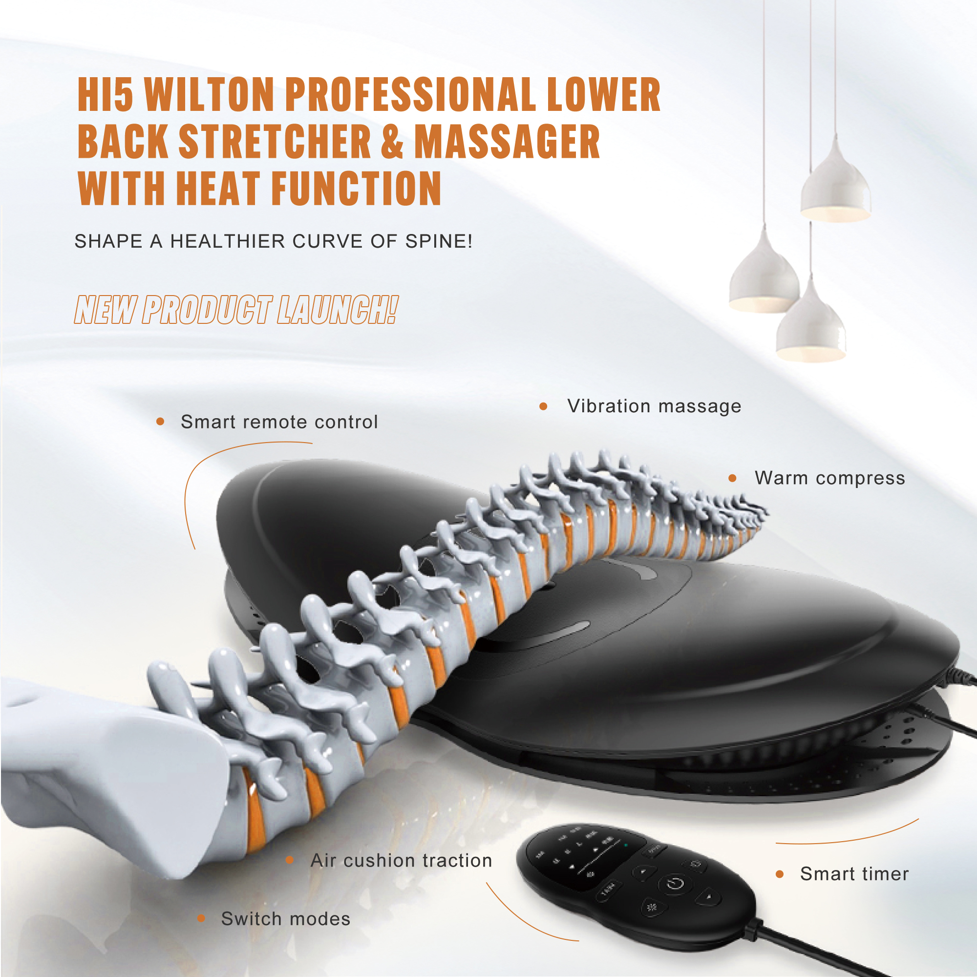 New product launch! Hi5 Wilton Professional Lower Back Stretcher & Massager with Heat Function