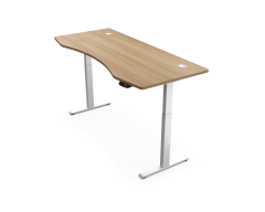 Hi5 E Form Smart Household Workstation Adjustable Height Desk-Oak Table Top & White Frame