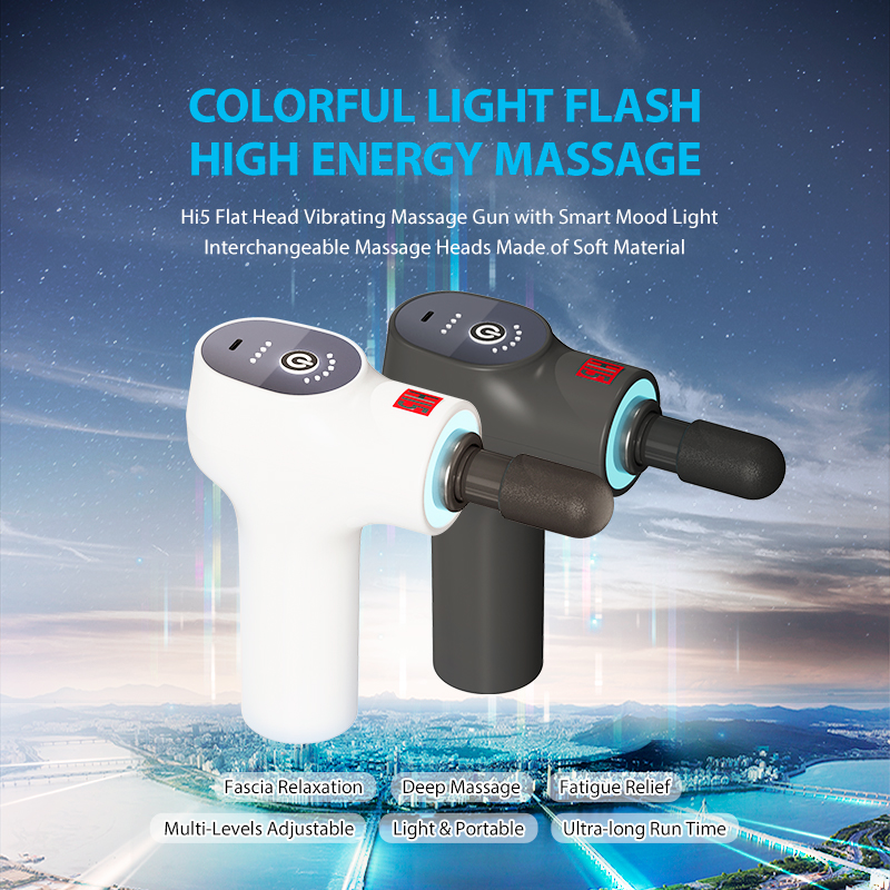 New Product Launch! Hi5 FlatHead Vibrating Massage Gun with Smart Mood Ligh